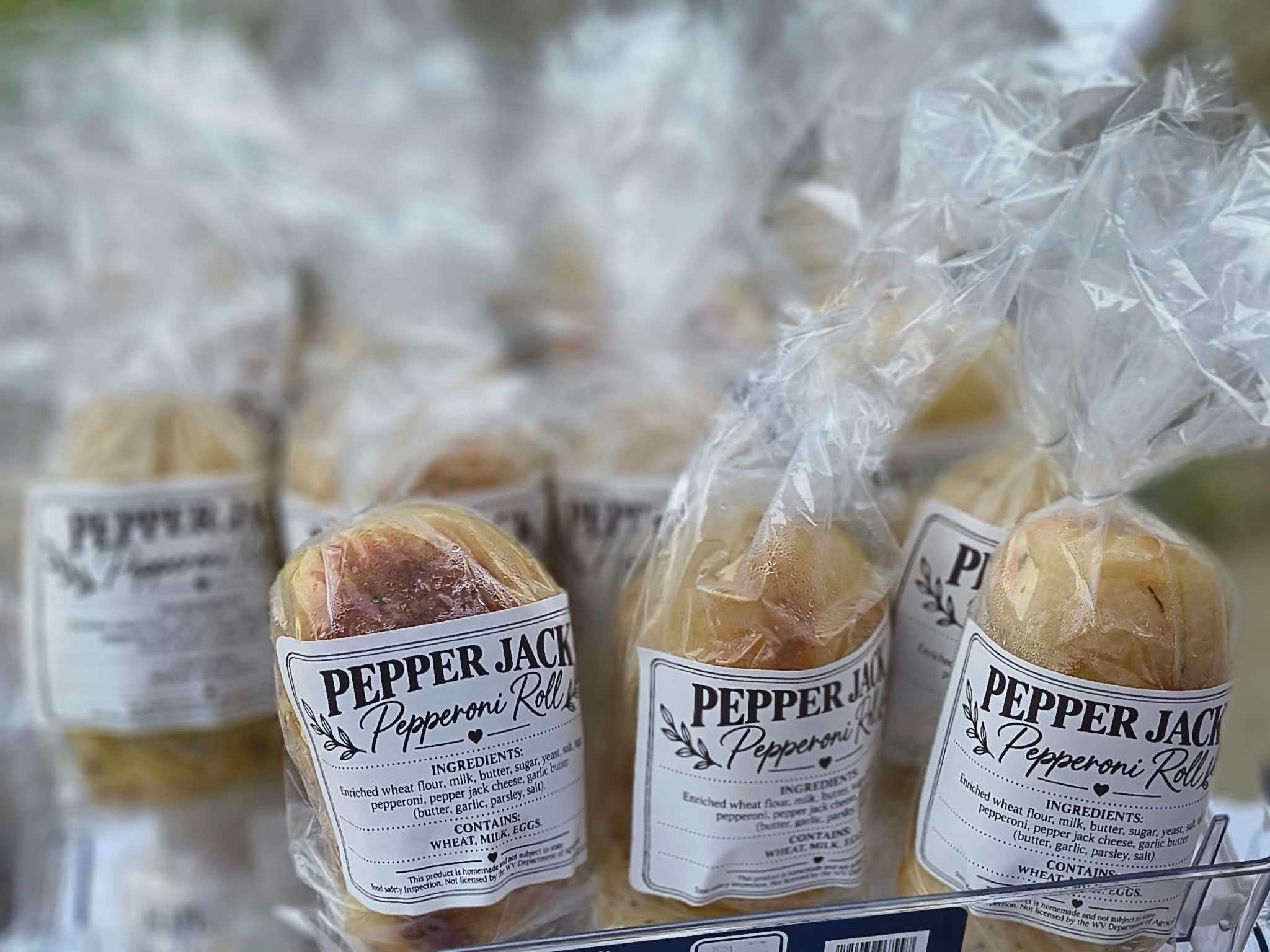 Packaged pepper jack pepperoni rolls